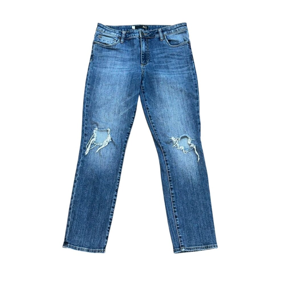 KUT From‎ The Kloth Catherine High Rise Boyfriend Distressed Denim Jeans Size 10